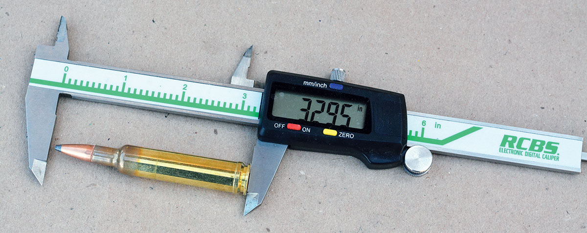 Industry maximum overall cartridge length is 3.295 inches.